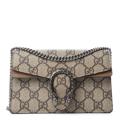 Gucci GG Supreme Monogram Super Mini Dionysus Shoulder Bag Taupe 1 of 10