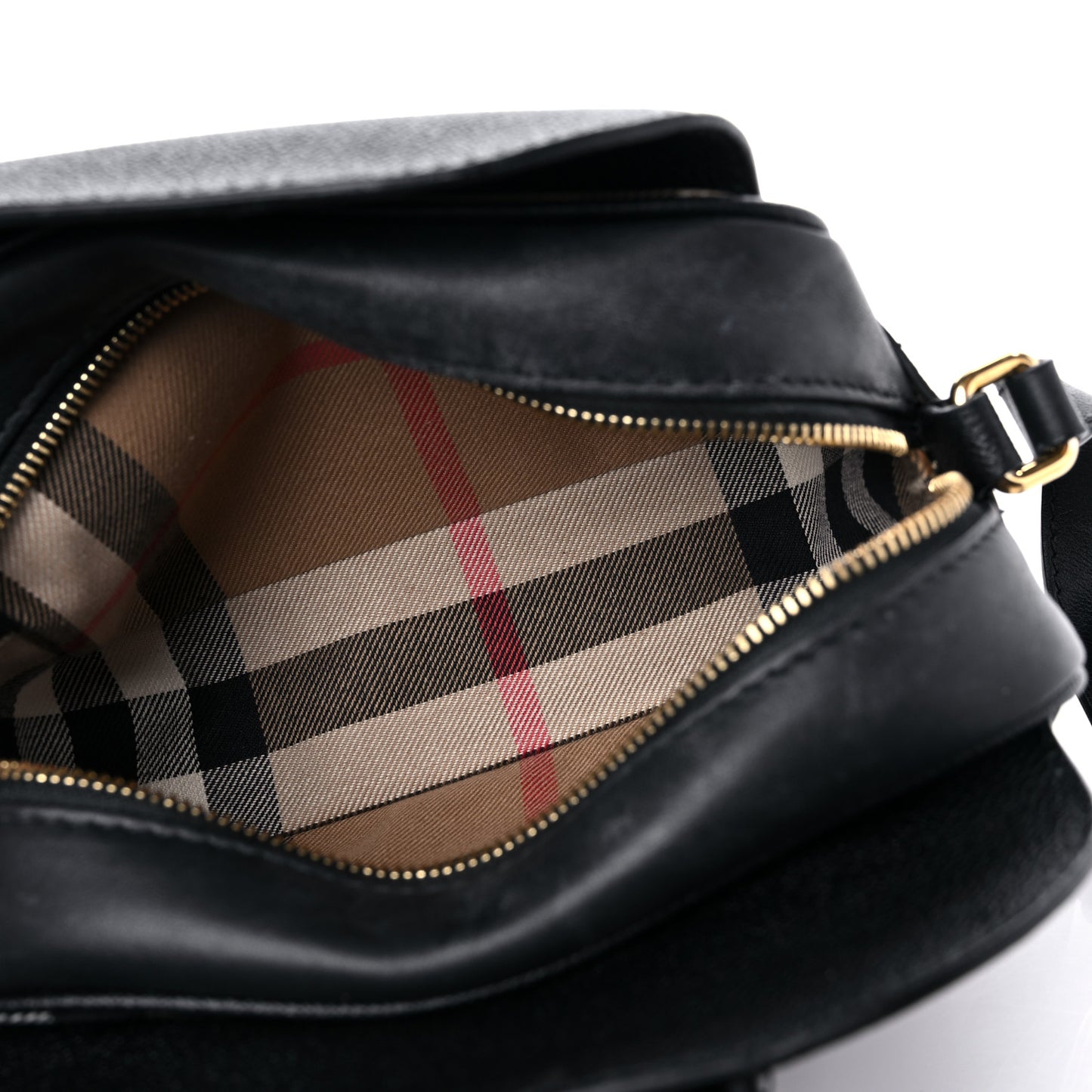 Soft Grain Calfskin Small Buckle Zip Bag Black