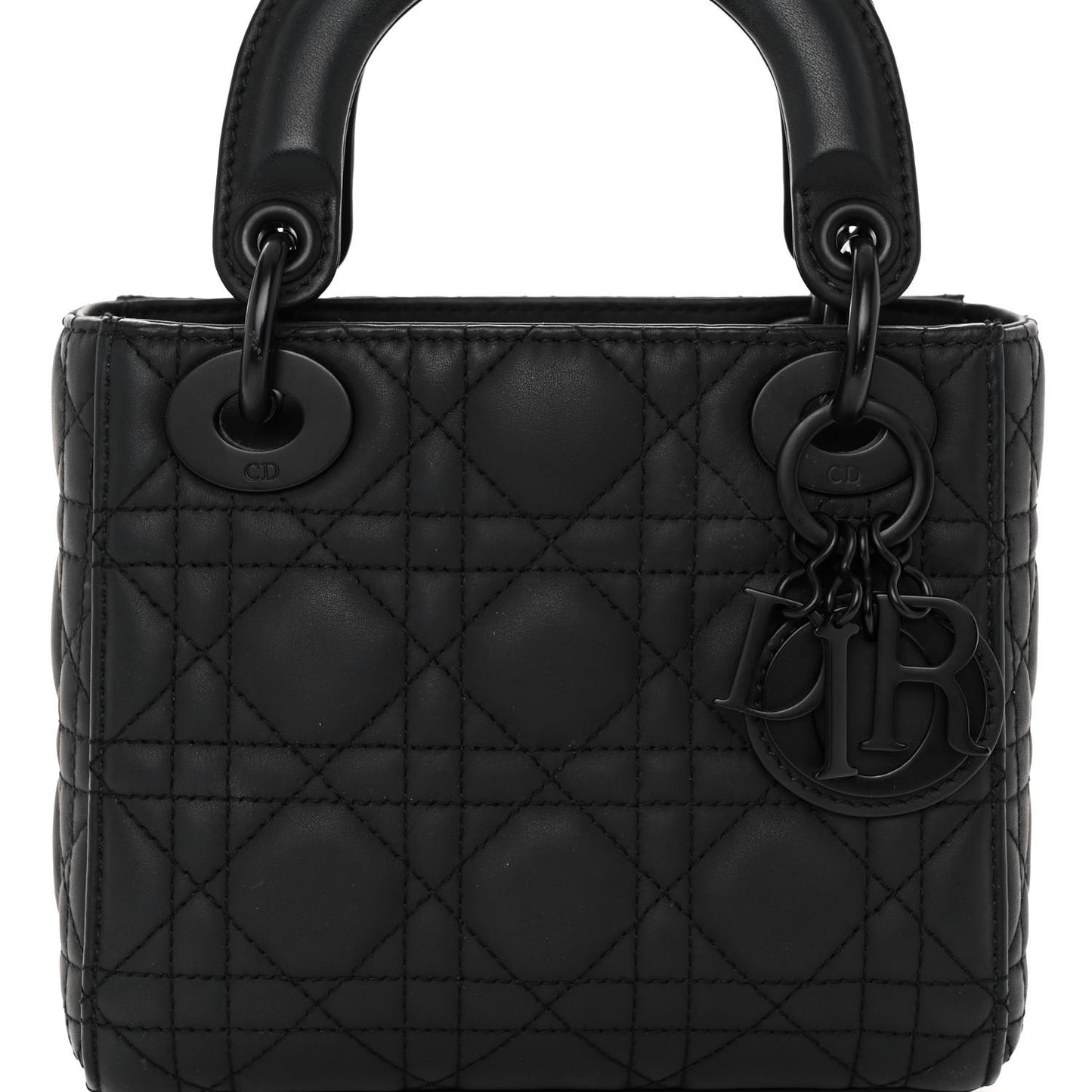 Ultra Matte Calfskin Cannage Mini Lady Dior Black