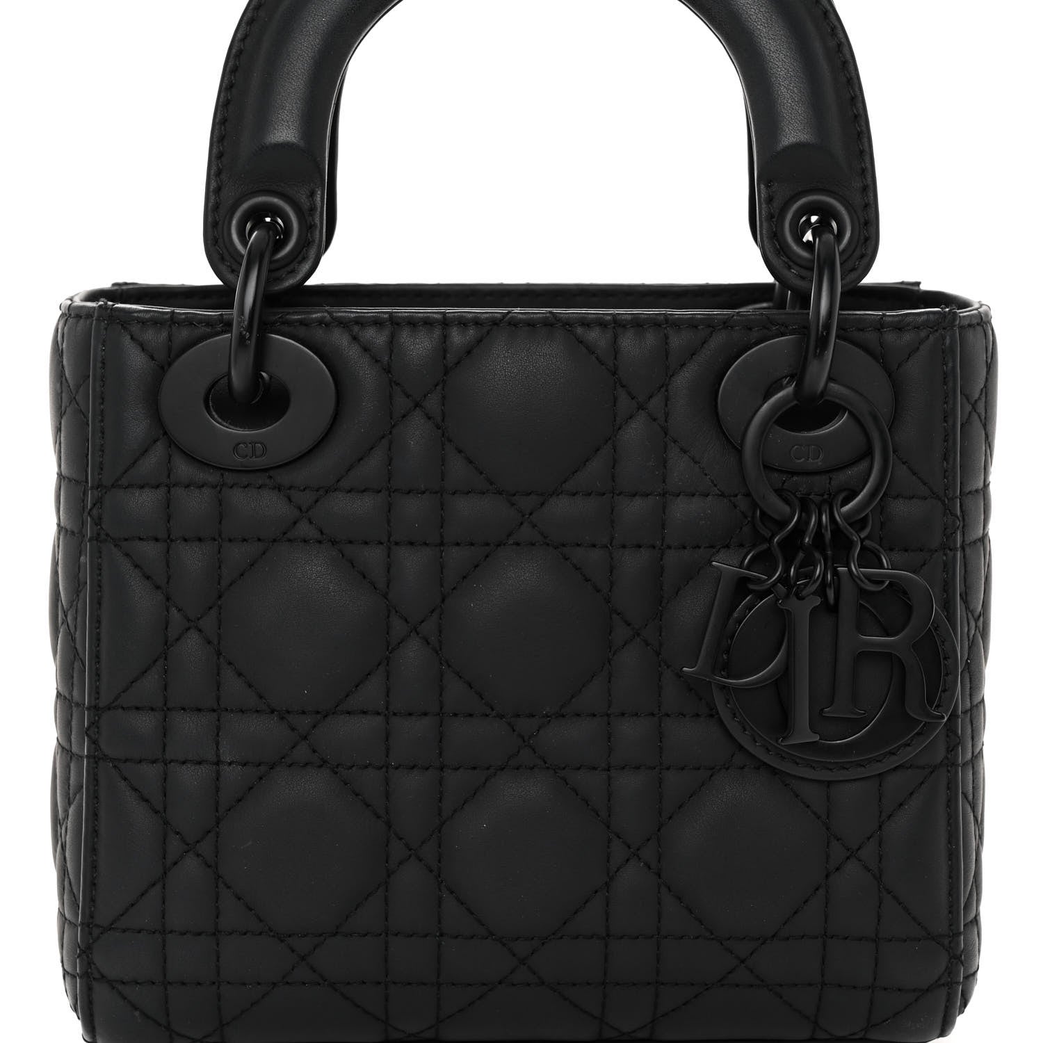 Christian Dior Ultra Matte Calfskin Cannage Mini Lady Dior Black 7 of 10