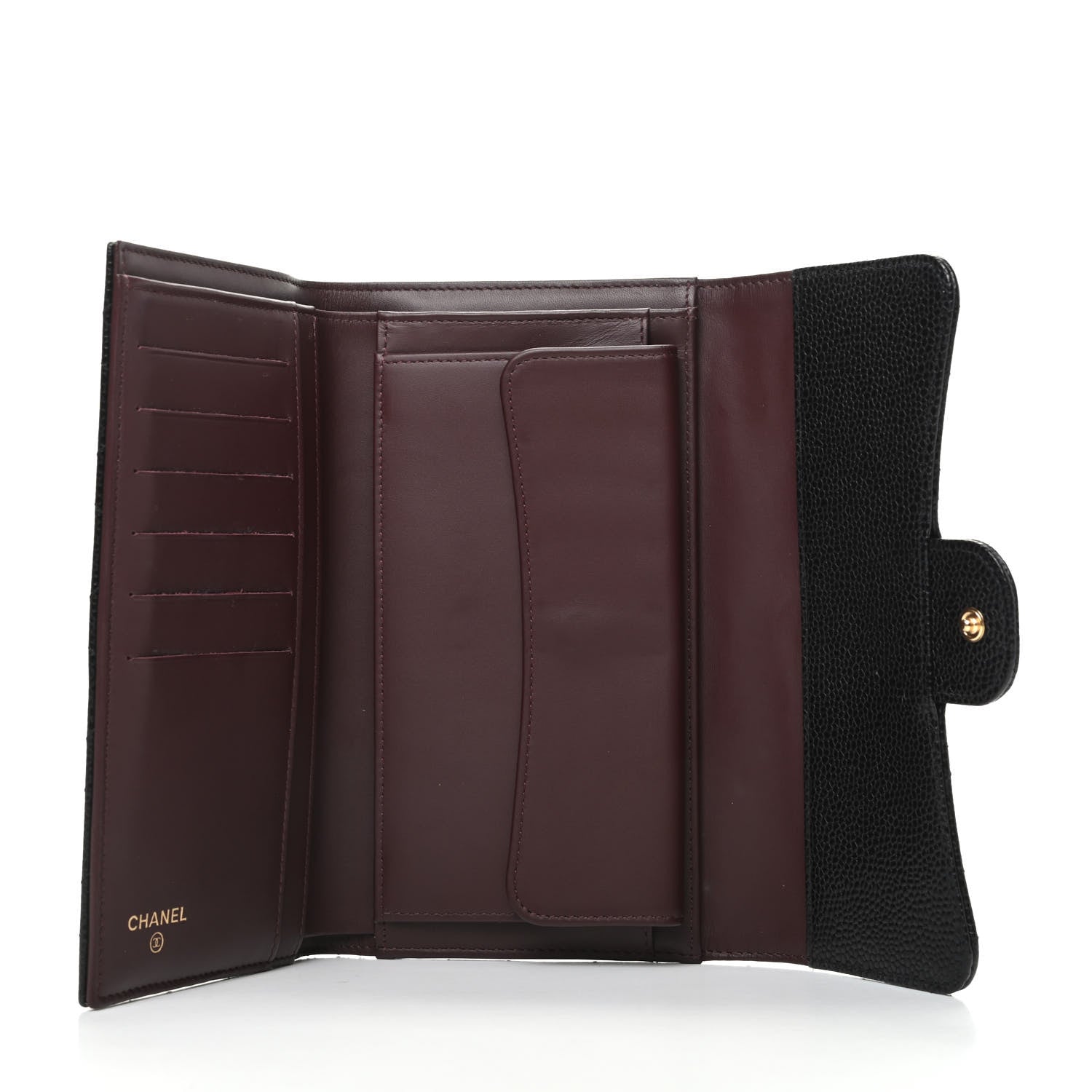Chanel Caviar Quilted Long Flap Wallet Black 5 of 8