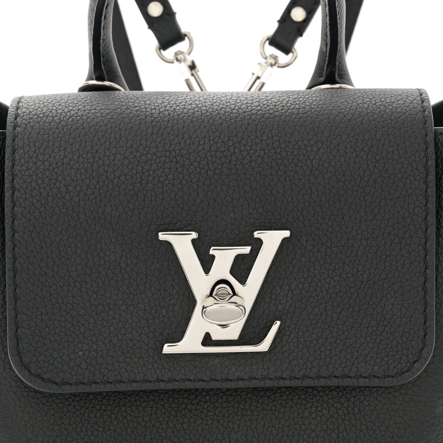 Calfskin Lockme Mini Backpack Black