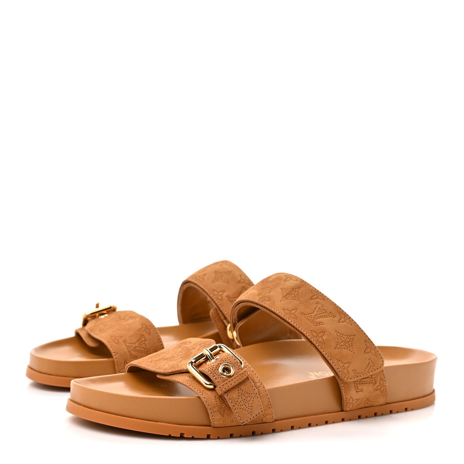 Louis Vuitton Suede Bom Dia Comfort Mule Sandals 40 Camel 4 of 9