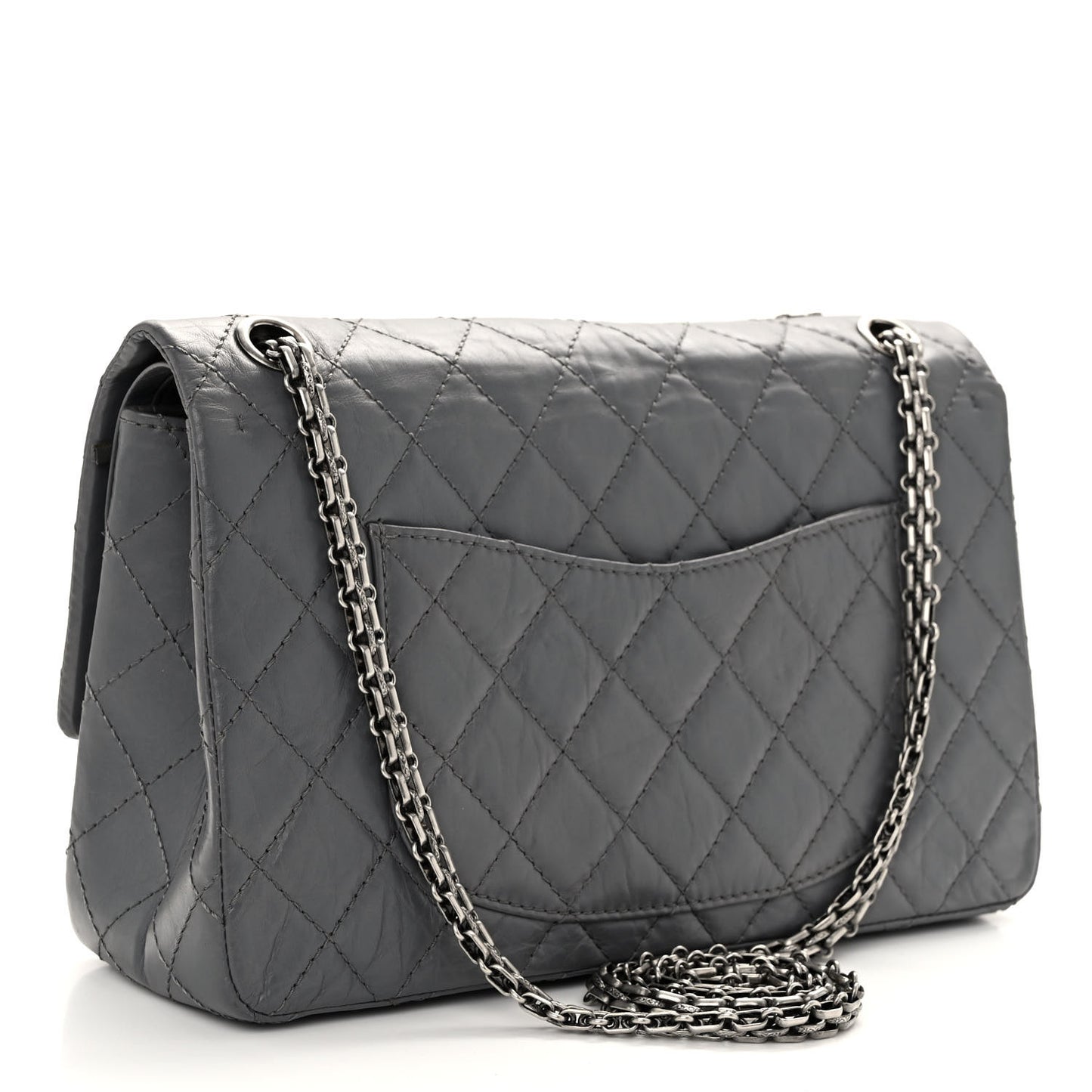 Aged Calfskin Quilted 2.55 Reissue 226 Flap Grey
