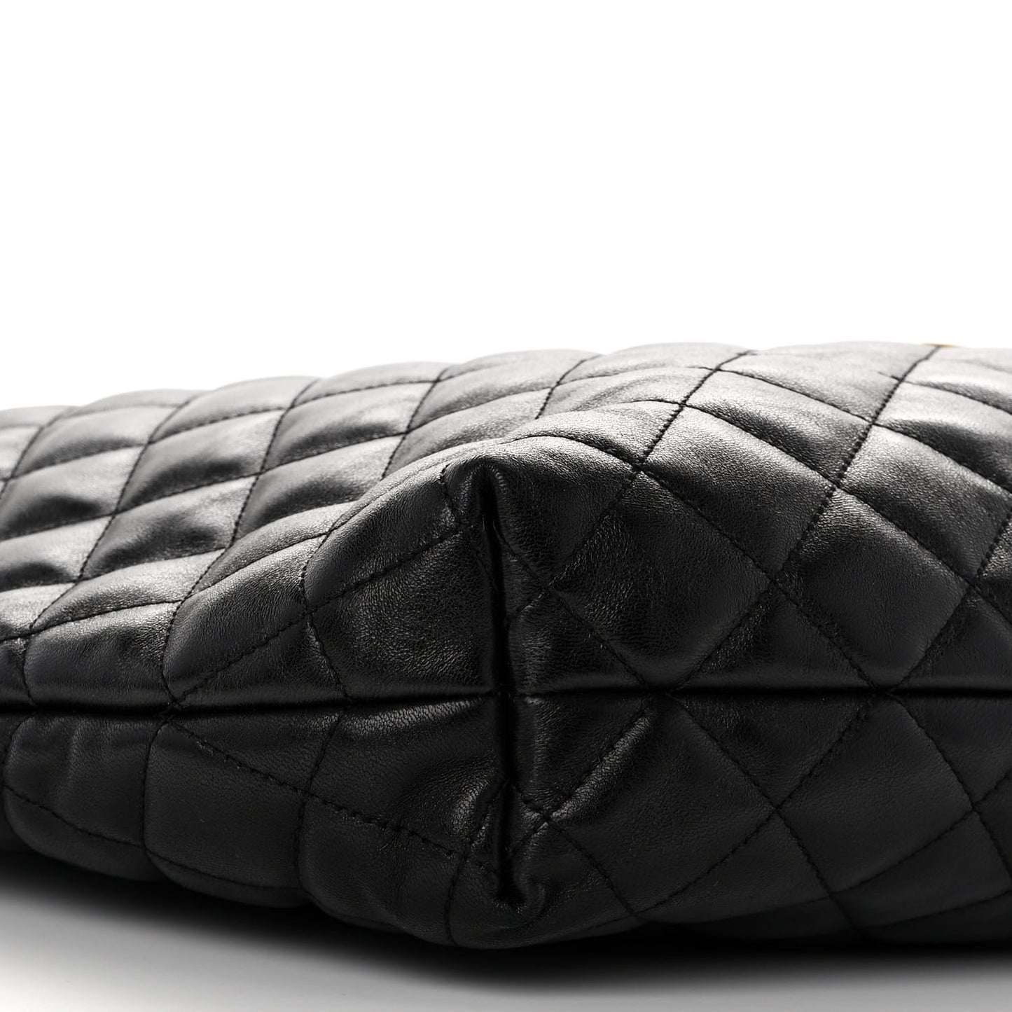 Lambskin Quilted Maxi Icare Shopping Tote Black