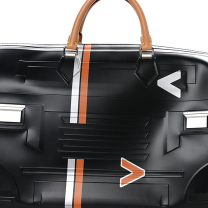 Louis Vuitton Calfskin Spaceship Embossed Speedy 40 Black 7 of 11