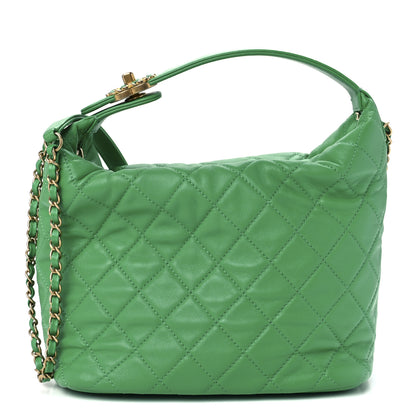 Chanel Lambskin Quilted Large Perfect Meeting Hobo Green 1 of 11