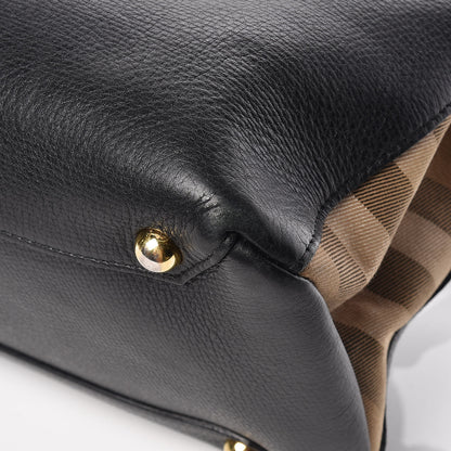 Burberry Smooth Calfskin Medium Banner Tote Black 19 of 20