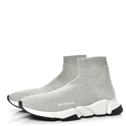Balenciaga Sweatshirt Knit Bi-Color Sole Mens Speed Sneakers 45 Grey White Black 3 of 8