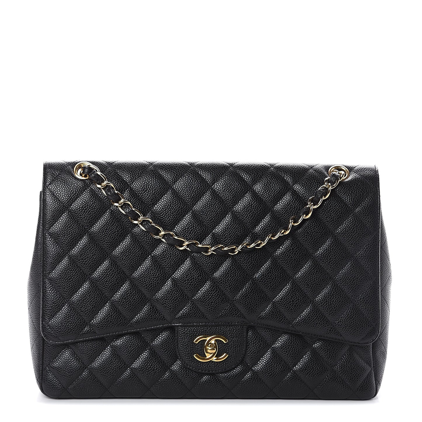 Caviar Quilted Maxi Single Flap Black