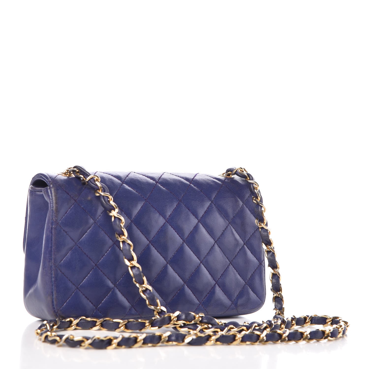 Chanel Lambskin Quilted Small Single Flap Navy 3 of 13