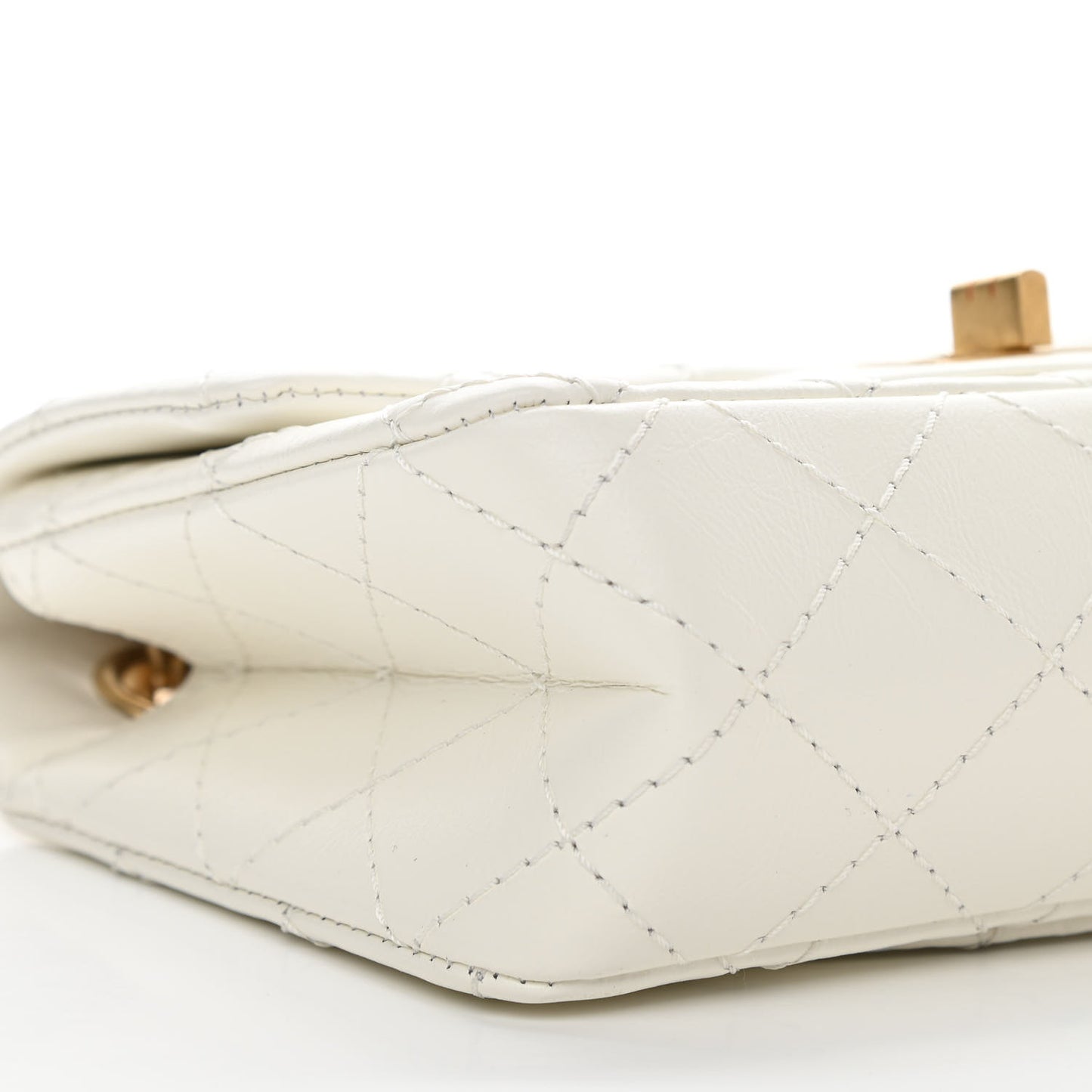 Aged Calfskin Quilted 2.55 Reissue Mini Flap White