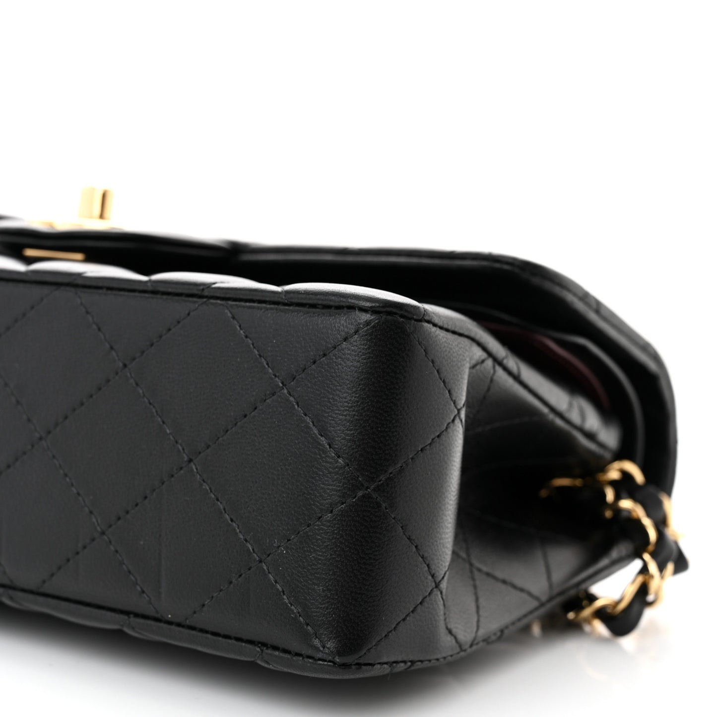 Lambskin Quilted Small Double Flap Black