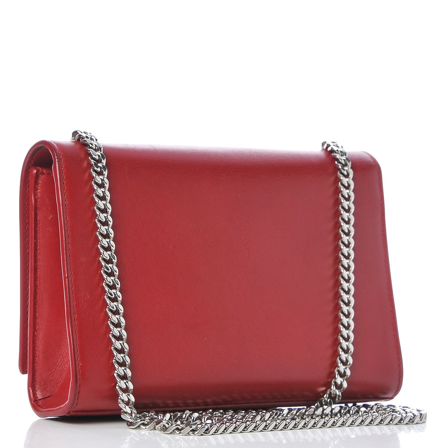 Calfskin Small Classic Monogram Kate Tassel Satchel Red