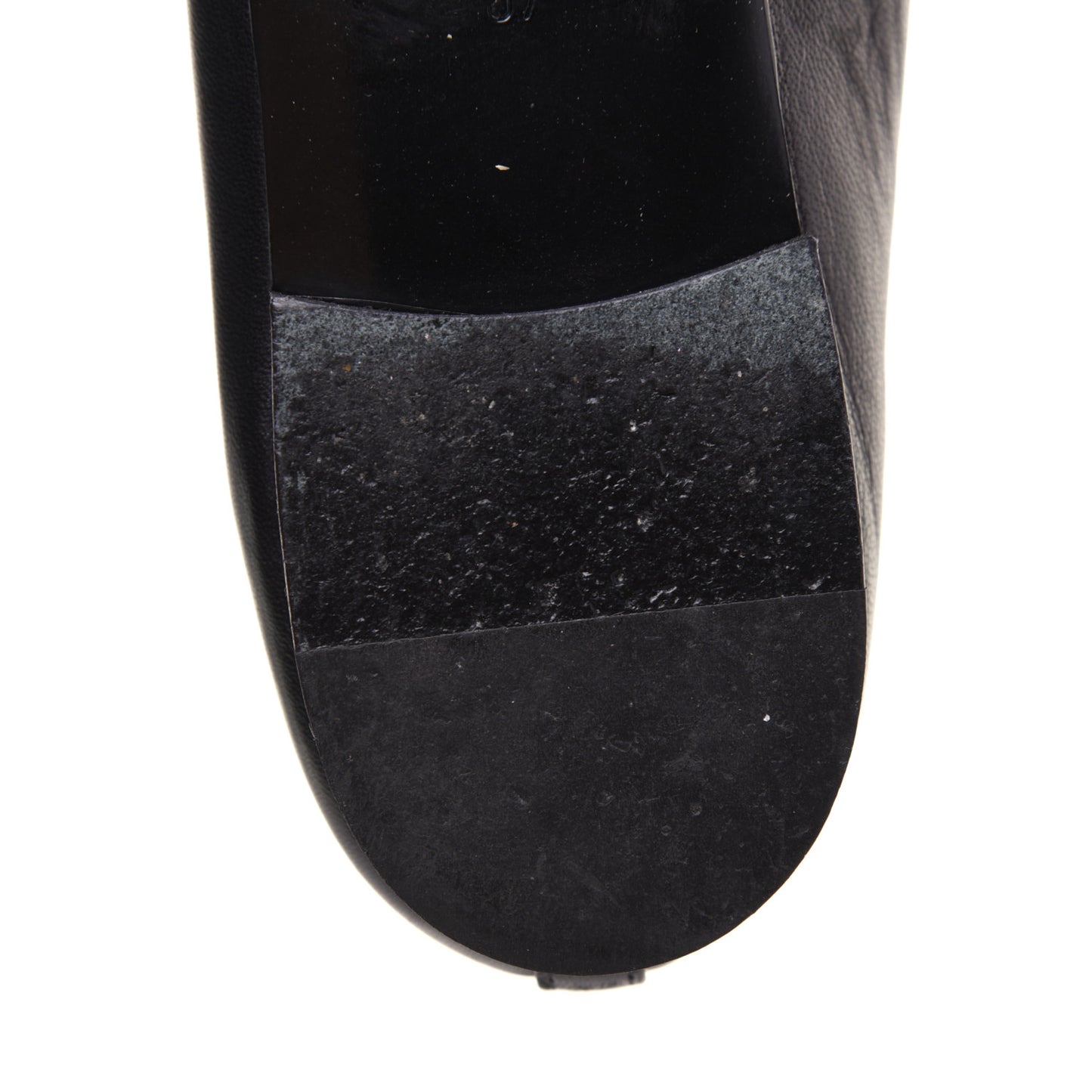 Lambskin Patent Cap Toe Ballerina Flats 37 Black