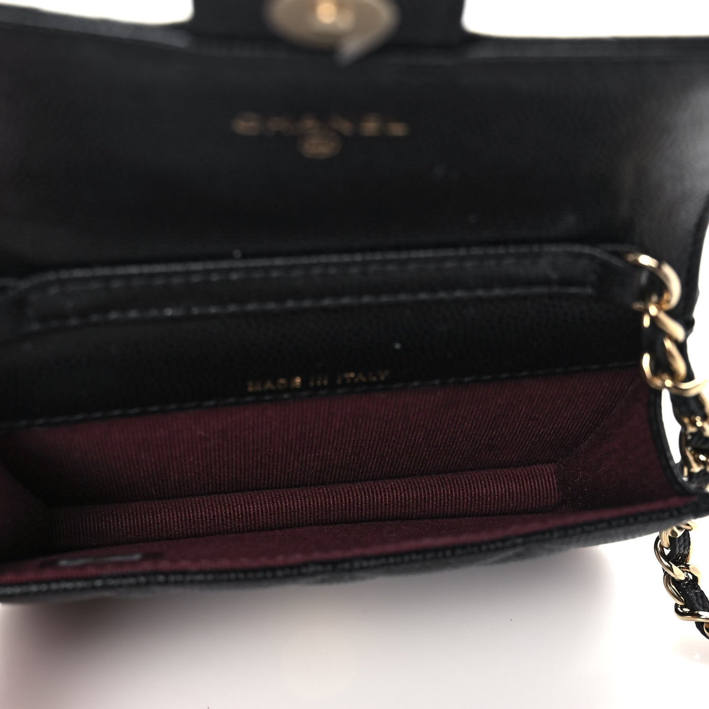 Caviar Quilted Mini Chain Bag Black