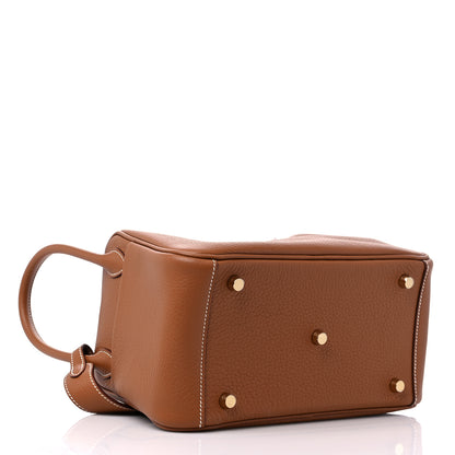 Hermes Taurillon Clemence Lindy 26 Gold 4 of 9