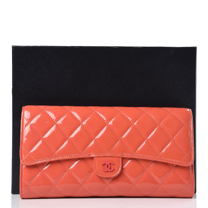 Chanel Patent Quilted Travel Wallet Rose Fonce 22 of 22