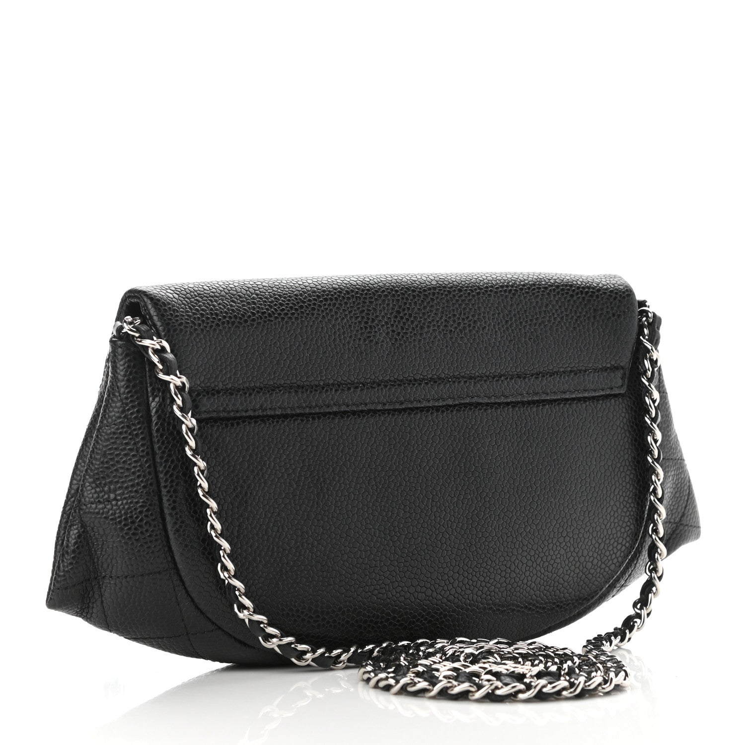 Chanel Caviar Half Moon Wallet On Chain WOC Black 5 of 22
