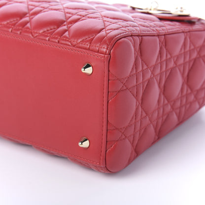 Christian Dior Lambskin Cannage Medium Lady Dior Red 8 of 11