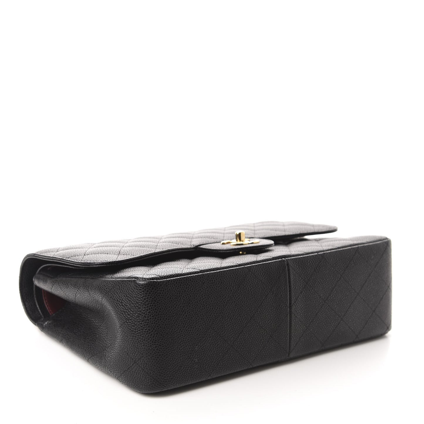 Caviar Quilted Jumbo Double Flap Black