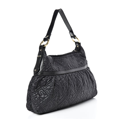 Fendi Nylon FF Embroidered Chef Hobo Black 3 of 15