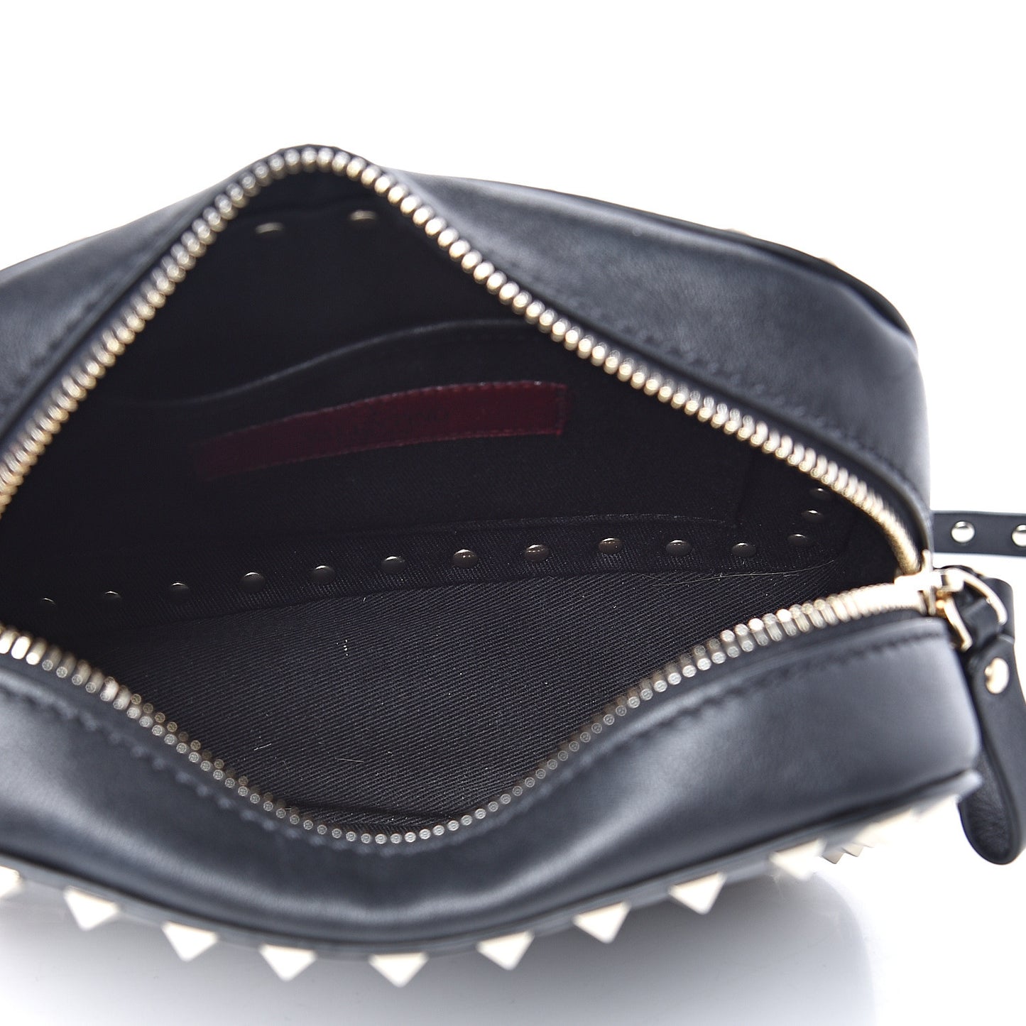 Calfskin Rockstud Camera Crossbody Bag Black