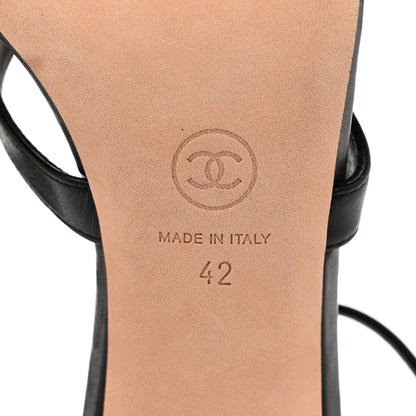 Chanel Lambskin CC Moonlight Strappy Sandals 42 Black 6 of 7