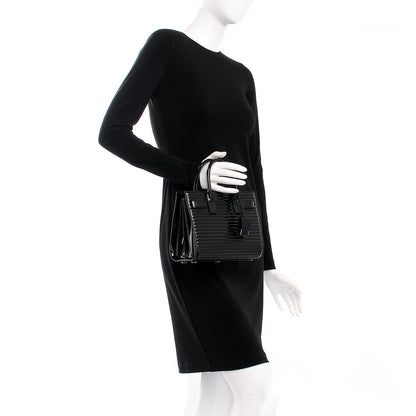 Saint Laurent Ribbed Patent Calfskin Nano Sac De Jour Black 3 of 7