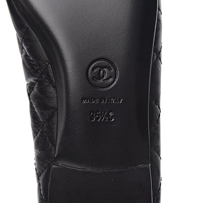 Chanel Aged Calfskin Quilted Cap Toe Ballerina Flats 35.5 Black 7 of 10
