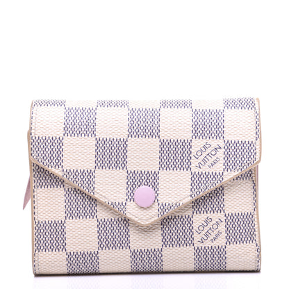 Louis Vuitton Damier Azur Victorine Wallet Rose Ballerine 1 of 10