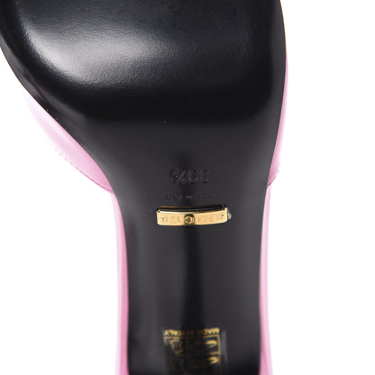 Gucci Polished Calfskin Scarlet Mid Heel Slide Sandals 39.5 Pink Plexi 8 of 10