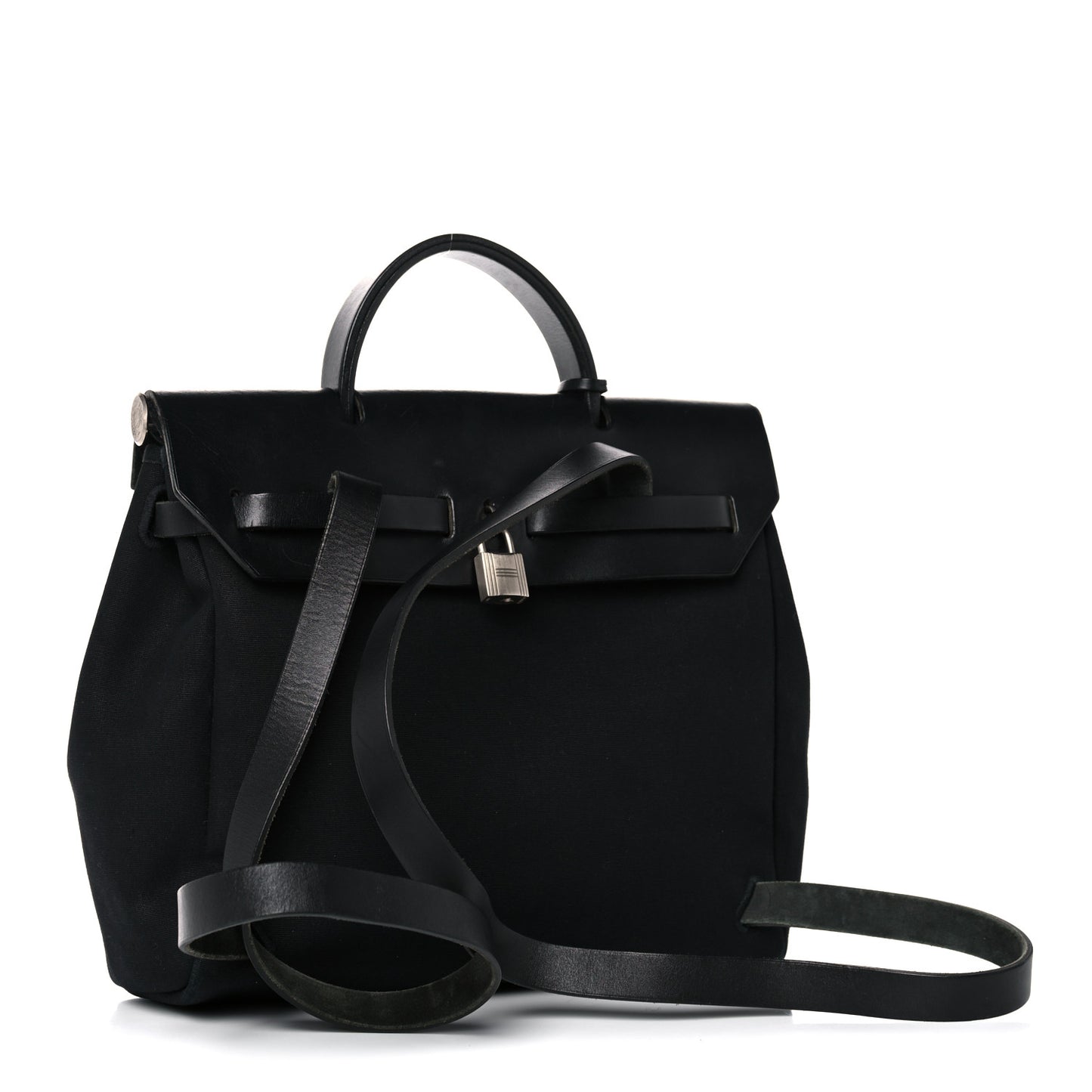 Toile Vache Calfskin Herbag 30 PM Backpack Black