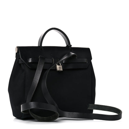 Hermes Toile Vache Calfskin Herbag 30 PM Backpack Black 3 of 28