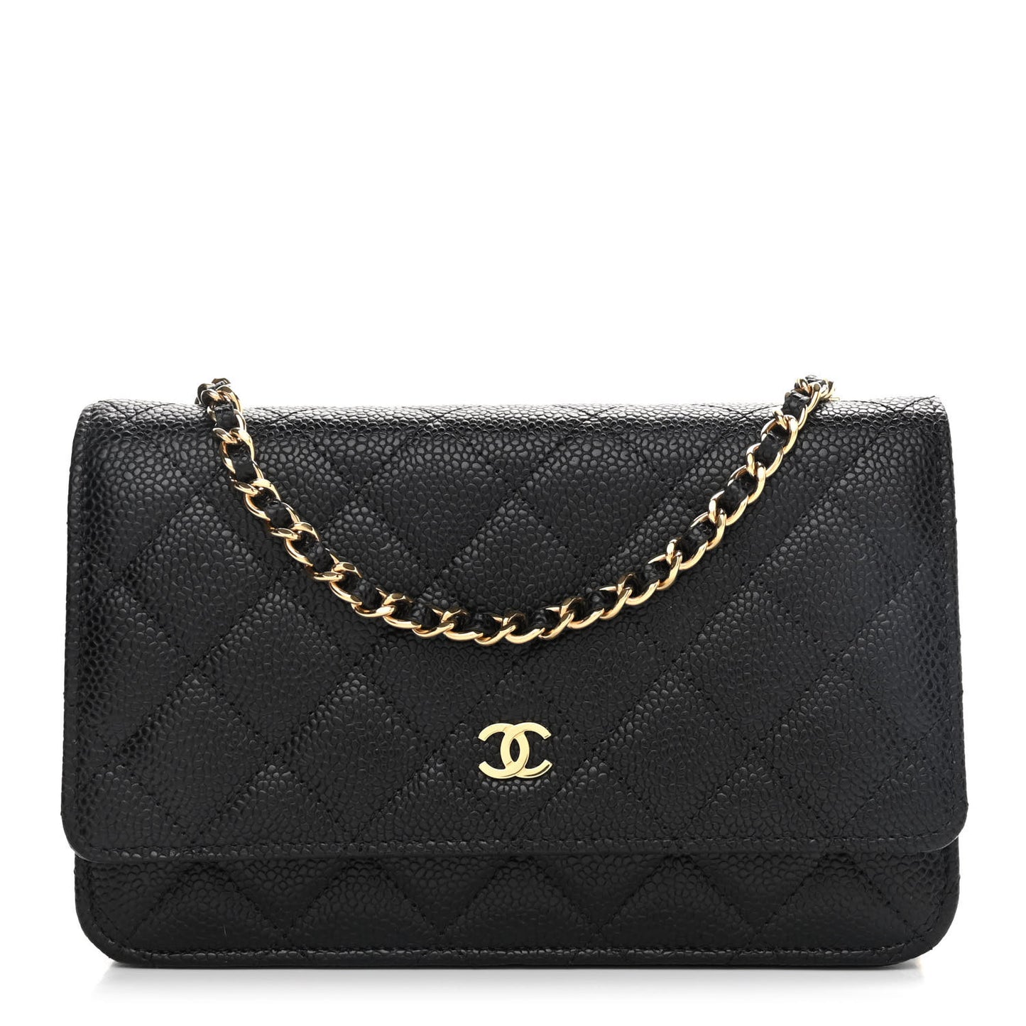 Caviar Quilted Wallet On Chain WOC Black