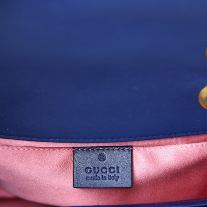 Gucci Velvet Matelasse Mini GG Marmont Shoulder Bag Cobalt Blue 5 of 11