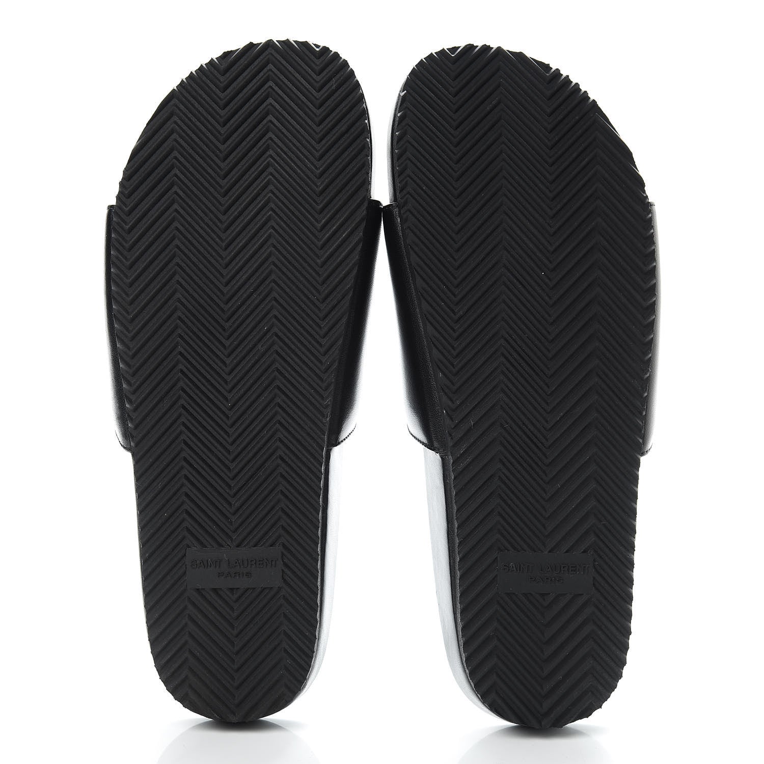 Saint Laurent Lambskin Joan Slide Sandals 37.5 Black 5 of 10
