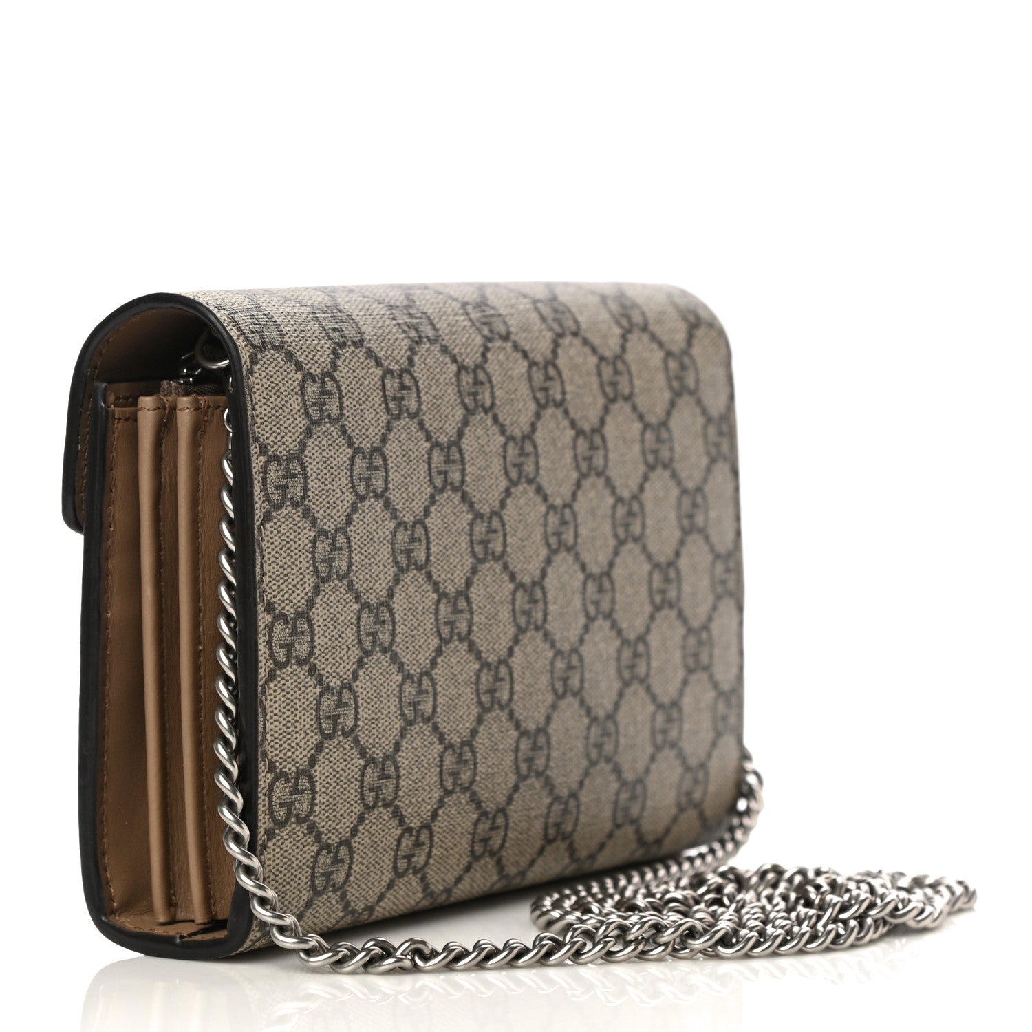 Gucci GG Supreme Monogram Mini Dionysus Chain Wallet Beige Taupe 3 of 10