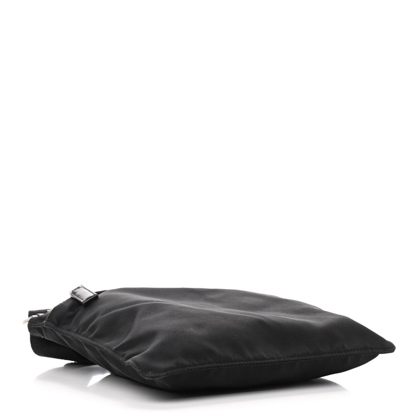 Tessuto Nylon Saffiano Flat Messenger Bag Black