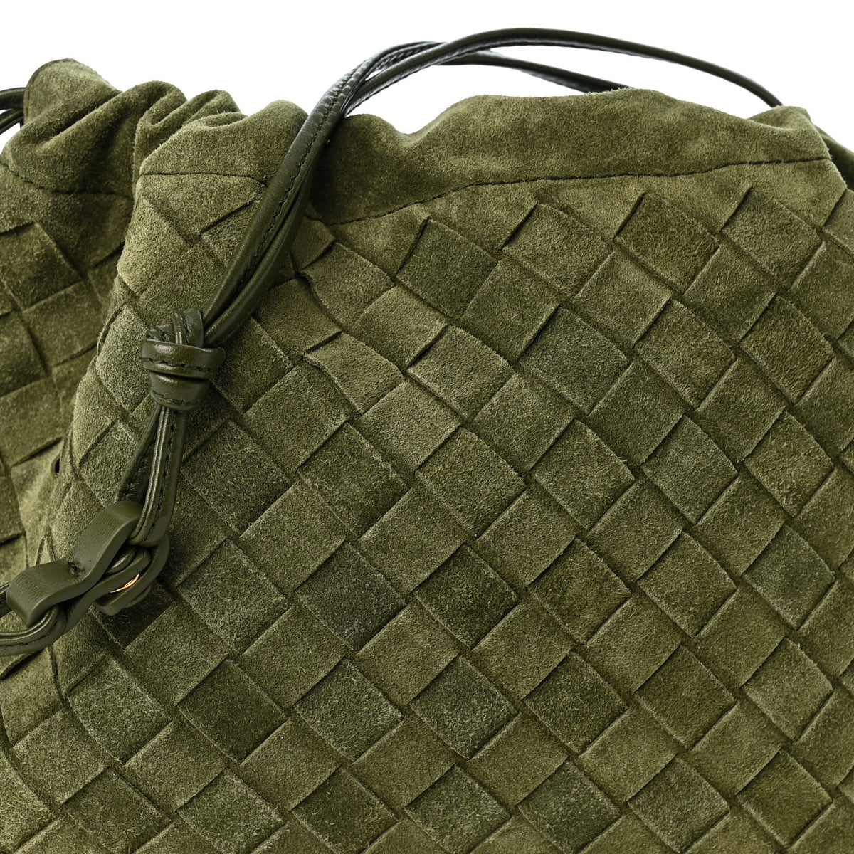 Suede Nappa Intrecciato Medium Dustbag Green Tweed