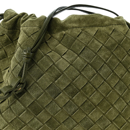 Bottega Veneta Suede Nappa Intrecciato Medium Dustbag Green Tweed 8 of 10