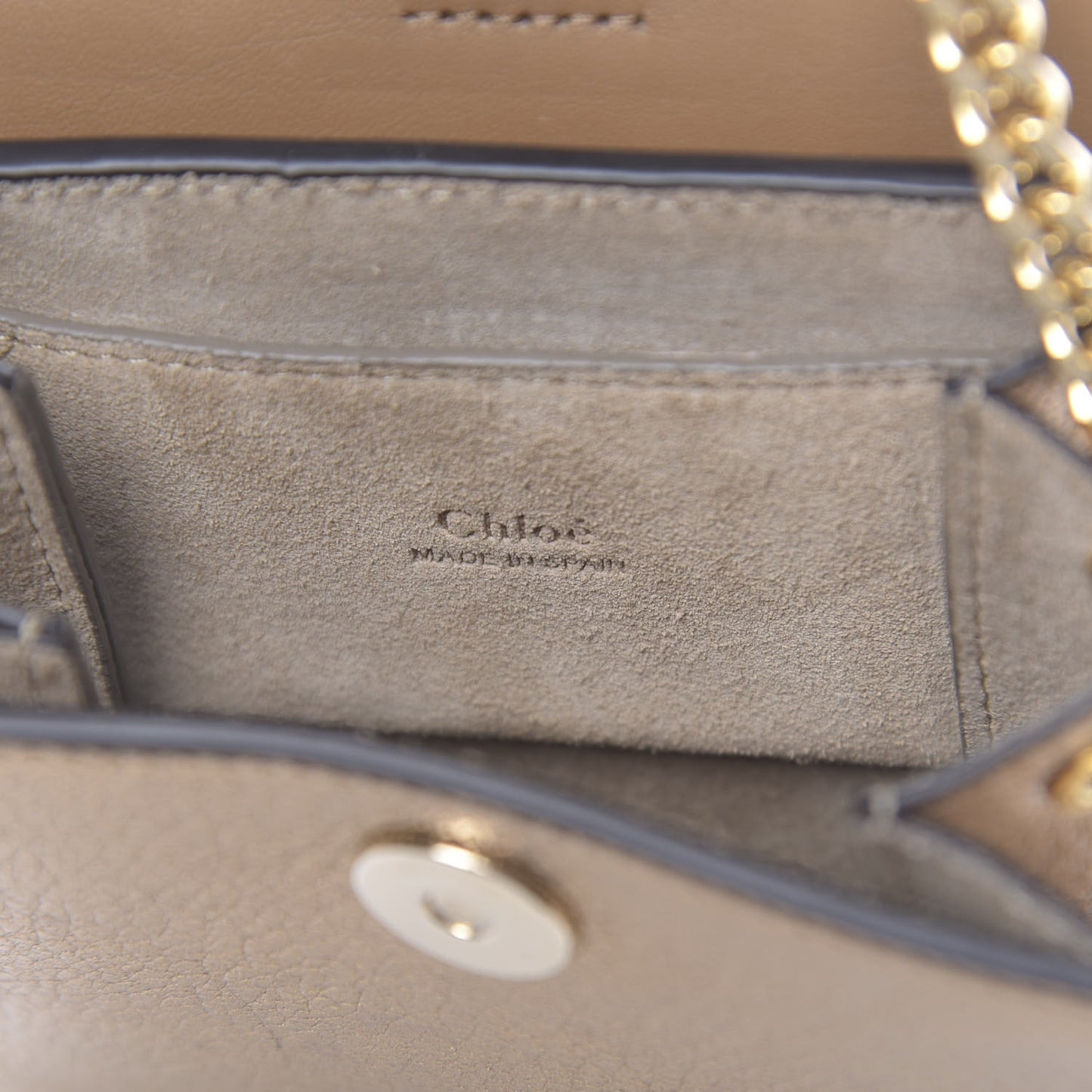Metallic Calfskin Mini Faye Bracelet Bag Gold