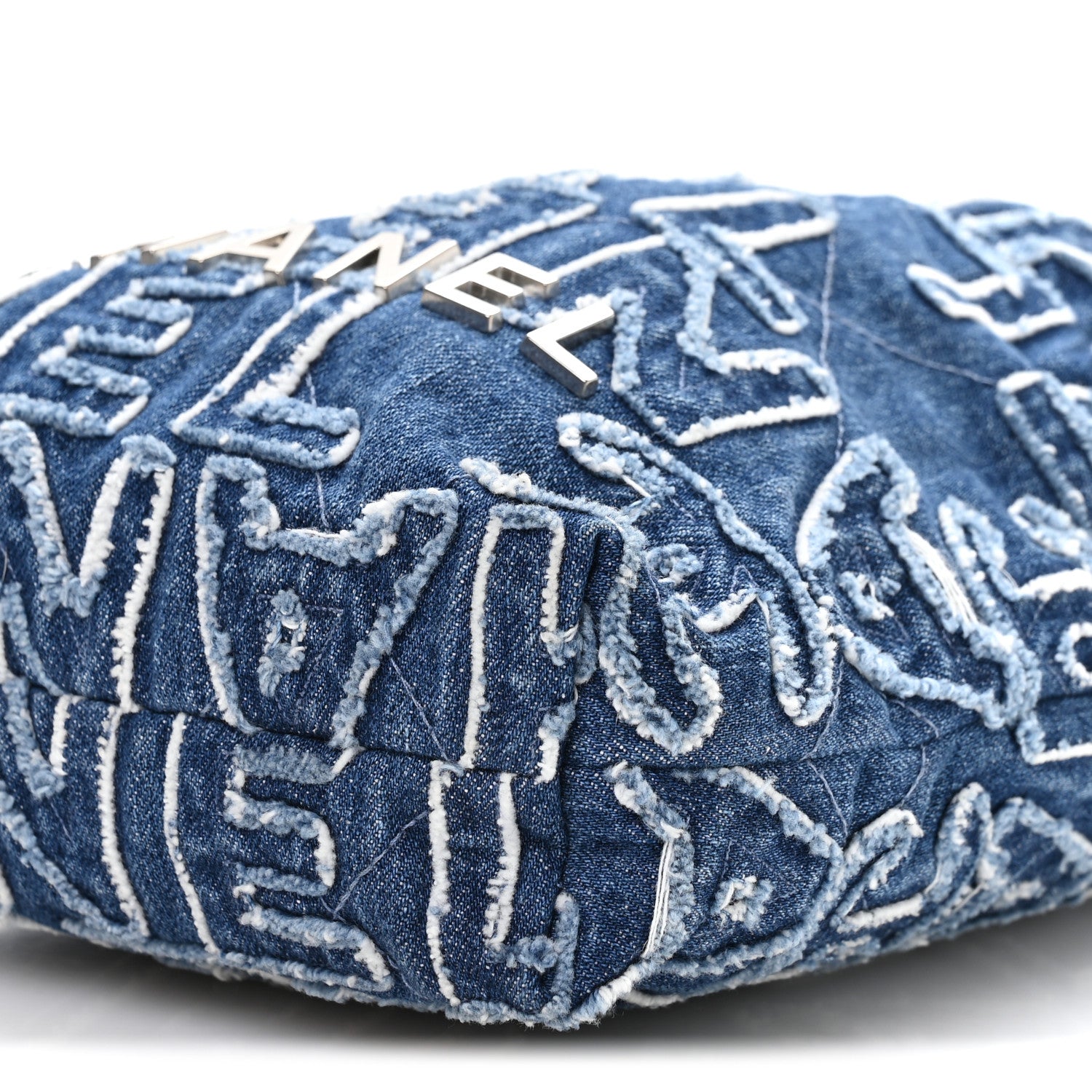 Chanel Washed Denim Logo Embroidered Mini Chanel 22 Blue 10 of 11