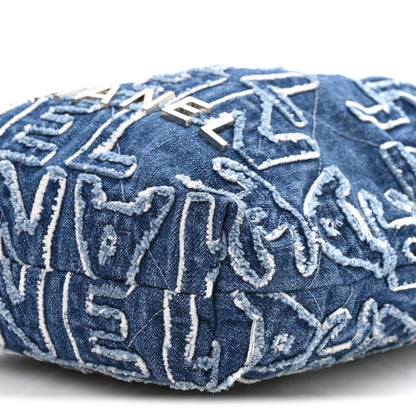 Chanel Washed Denim Logo Embroidered Mini Chanel 22 Blue 10 of 11
