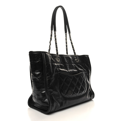 Chanel Glazed Calfskin Small Deauville Tote Black 3 of 10