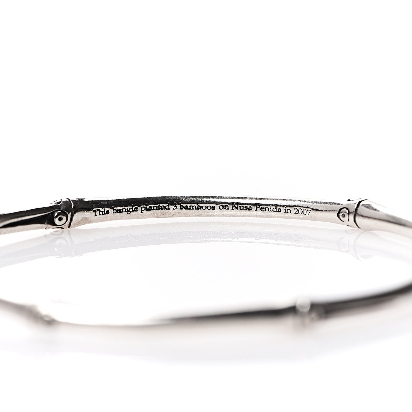 Sterling Silver Slim Bamboo Bangle Bracelet