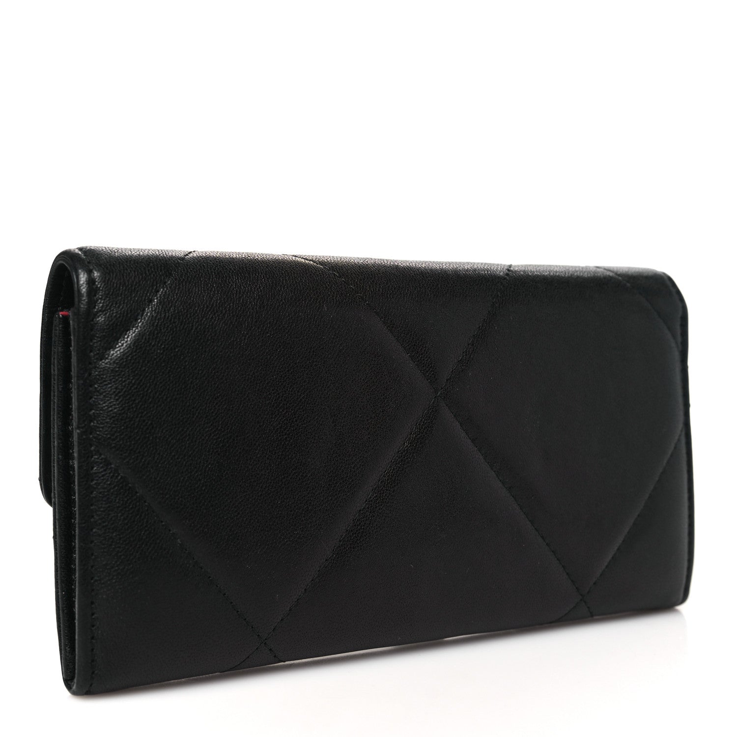 Chanel Lambskin Quilted Chanel 19 Flap Wallet Black 3 of 10