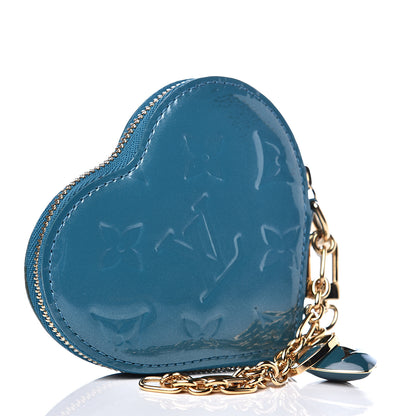 Louis Vuitton Vernis Heart Coin Purse Blue Galactic 2 of 6