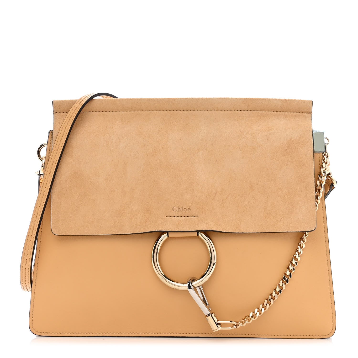 Chloe Suede Calfskin Medium Faye Shoulder Bag Misty Beige 1 of 7