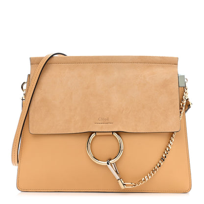 Chloe Suede Calfskin Medium Faye Shoulder Bag Misty Beige 1 of 7